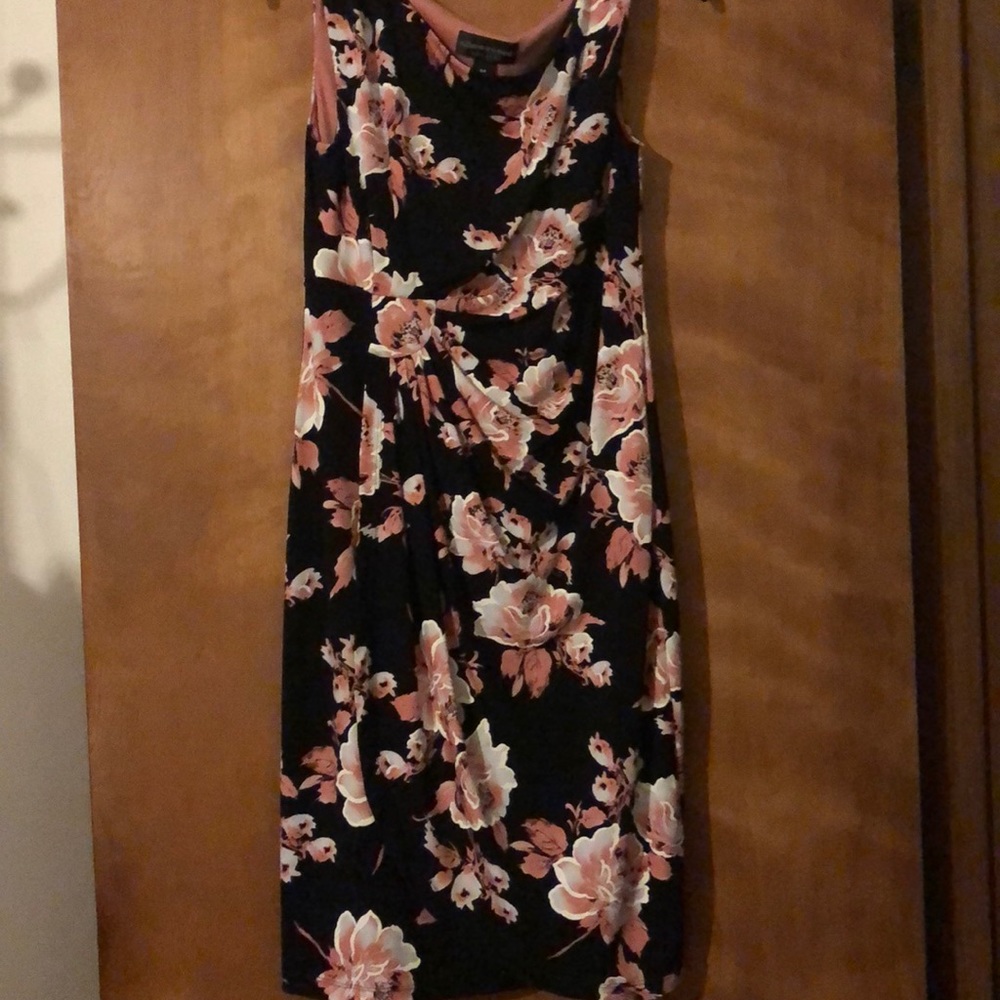 Black dress with pink flowers